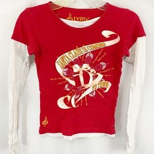 🔥3/$15🔥Lyrix Santa Claus Is Coming To Town Long Sleeve Christmas T-shirt